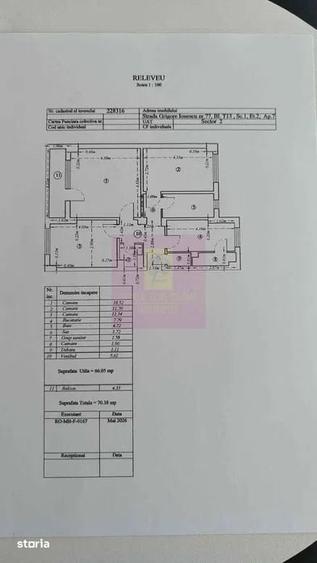 Apartament cu 3 camere în Tei