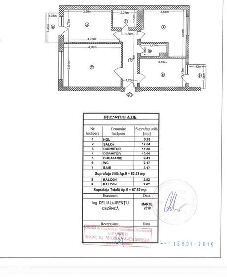 Apartament cu 3 camere semidecomandat în Viilor