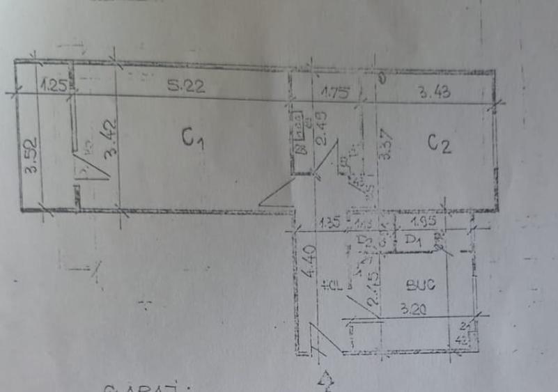 Apartament cu 2 camere decomandat în Gară