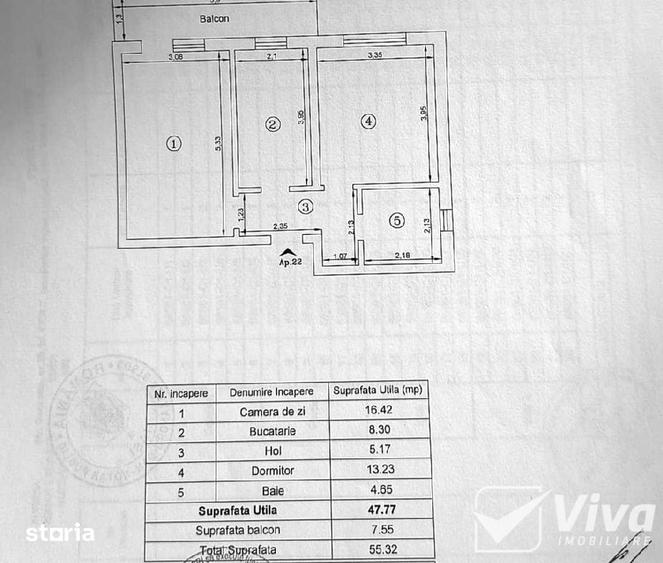 Apartament cu 2 camere decomandat în Valea Lupului