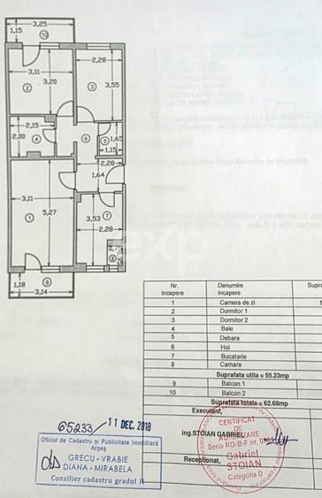 Apartament cu 3 camere decomandat în Eremia