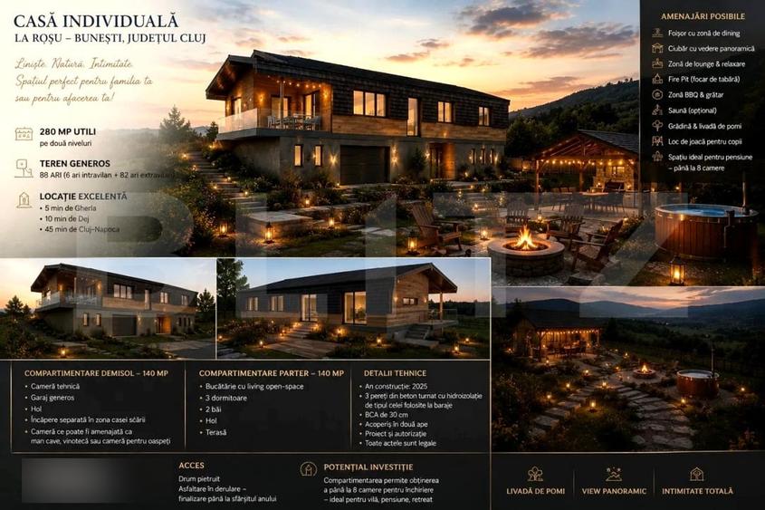 Casă individuală cu 8 camere cu Garaj în Bunești