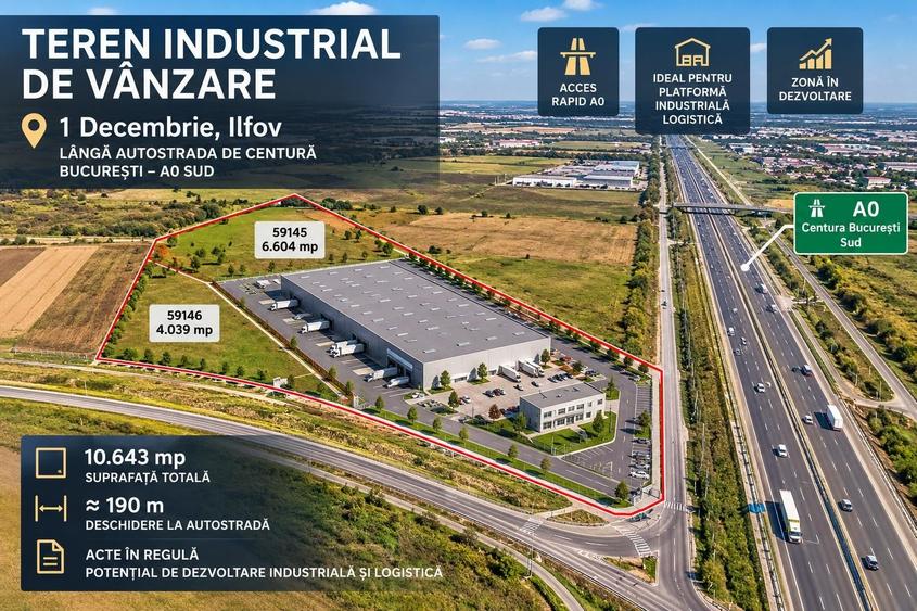 Teren Construcții intravilan de 11614 mp, în 1 Decembrie