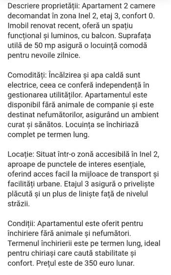 Apartament cu 2 camere decomandat în Inel II