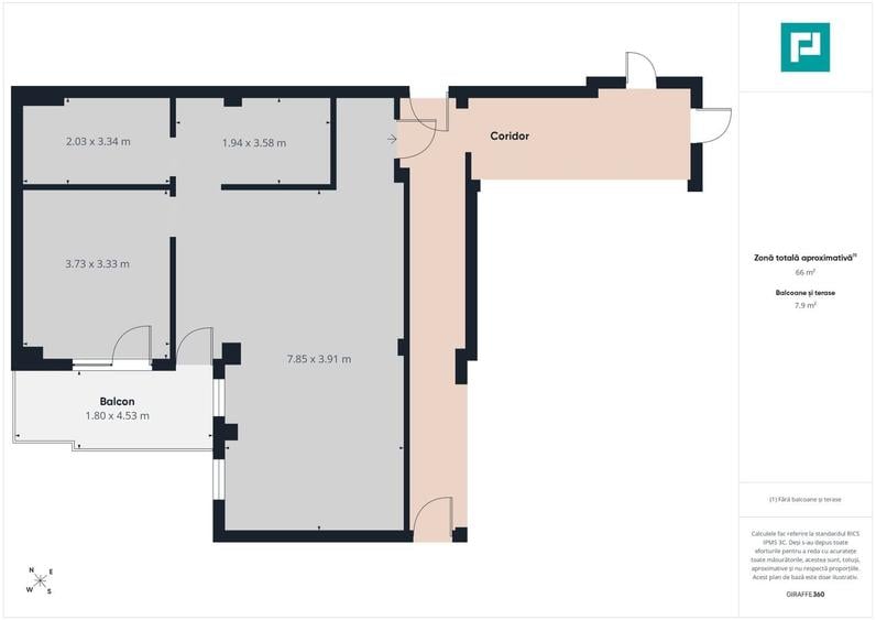 Apartament cu 2 camere în Iosia