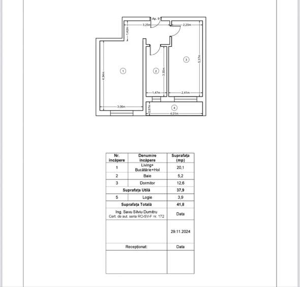 Apartament cu 2 camere decomandat în Ipotești