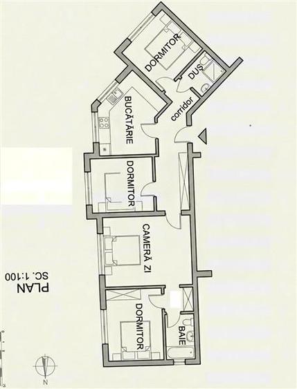 Apartament cu 4 camere semidecomandat, mobilat în Nufărul