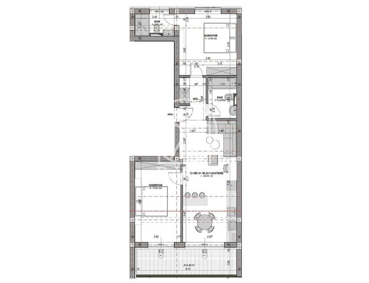 Ap. 3 camere, finisat la cheie, cu aer conditionat, 2 bai, etaj 1/2 - 8