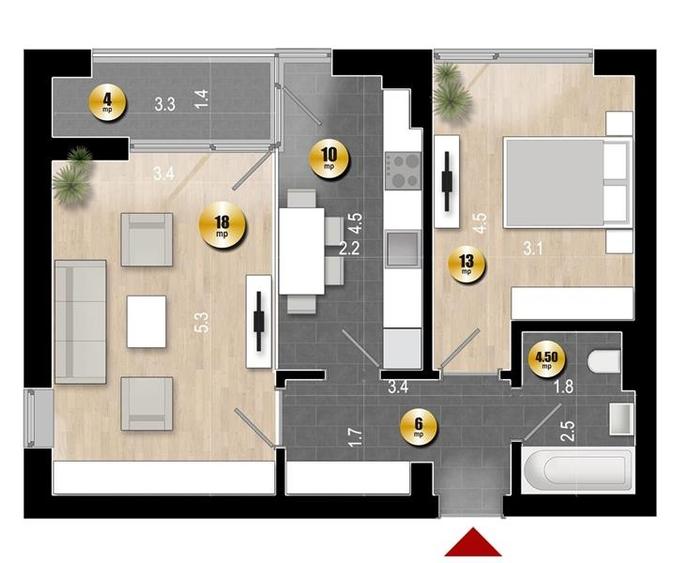 Apartament cu 2 camere decomandat în Rahova