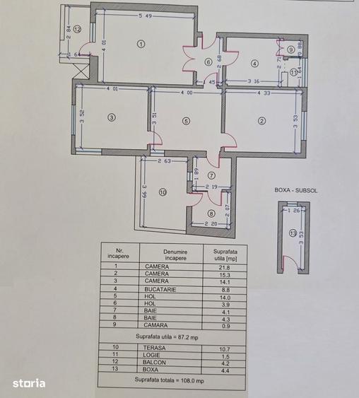 Apartament cu 3 camere în Ultracentral