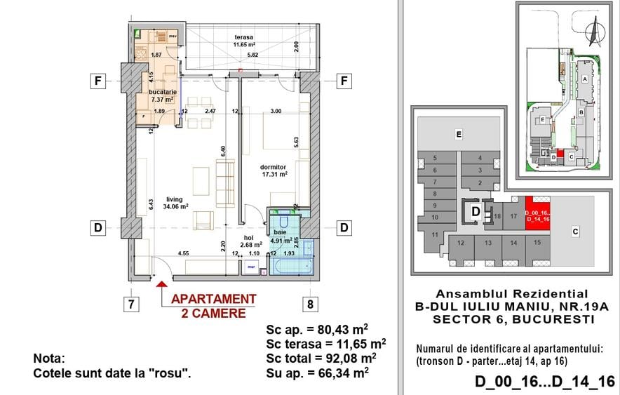Apartament cu 2 camere semidecomandat în Lujerului