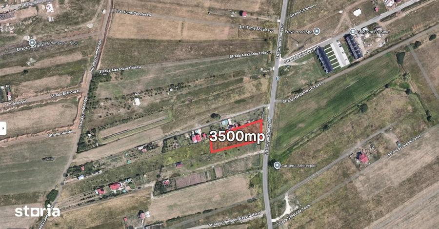 Teren de 3500 mp, în Central