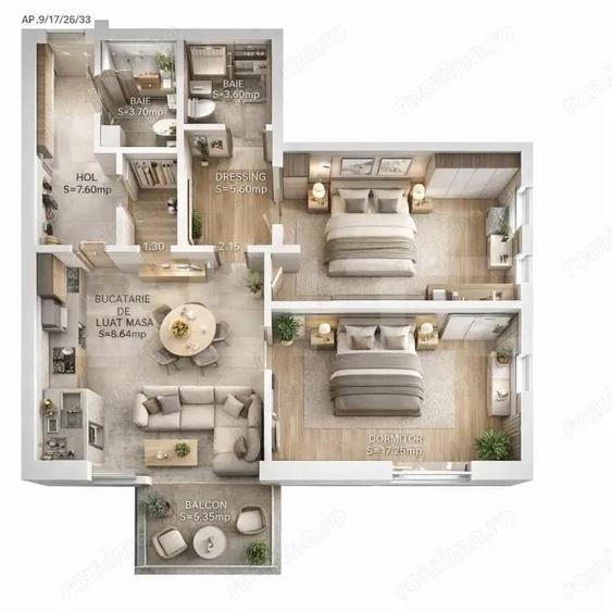 Apartament cu 2 camere semidecomandat în Calea Moldovei