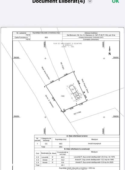 Casă cu 2 camere cu Teren 700 Mp în Cornățelu