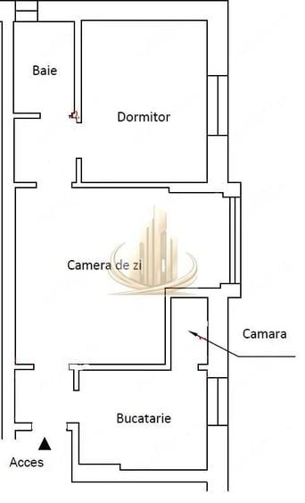 Apartament cu 2 camere semidecomandat, mobilat în Brâncoveanu