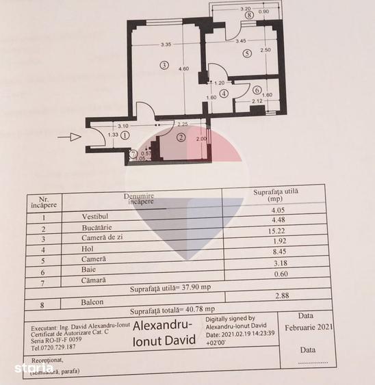 Apartament cu 2 camere decomandat în Tei