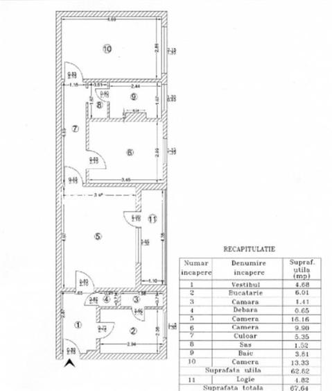 Apartament cu 3 camere semidecomandat, mobilat în Berceni