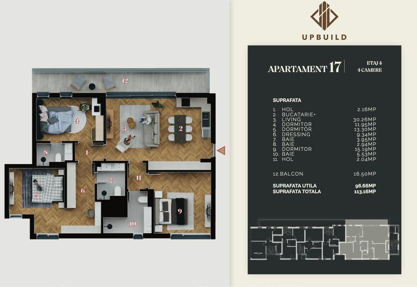 Apartament cu 4 camere decomandat în P-ța Muncii