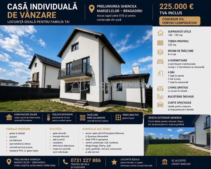 Casă cu 4 camere cu Teren 225 Mp în Prelungirea Ghencea
