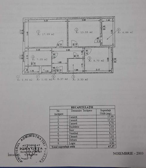 Apartament cu 3 camere decomandat în Brâncoveanu