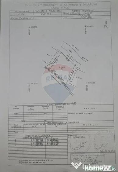 Teren de 309 mp, în Central