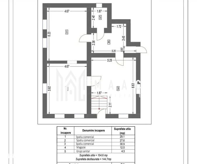 Spatiu comercial de inchiriat | Piata Cibin, Sibiu | 105 mp utili - 2