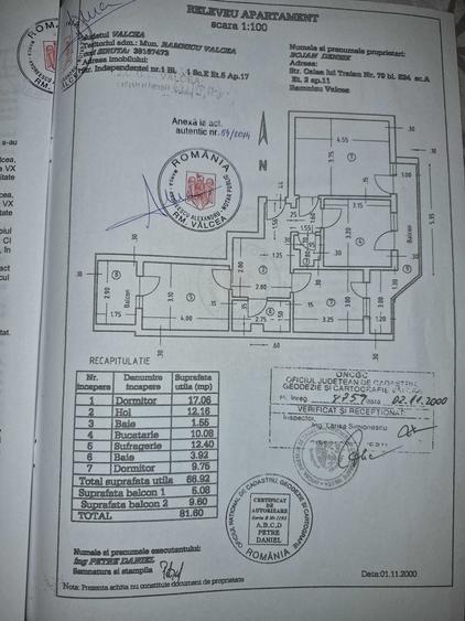 Apartament cu 3 camere decomandat în Central