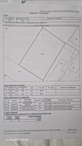 Teren de 560 mp, în Exterior Vest