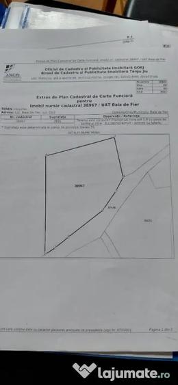 Teren de 3894 mp, în Baia de Fier