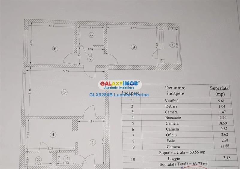 Apartament cu 3 camere semidecomandat în Drumul Taberei