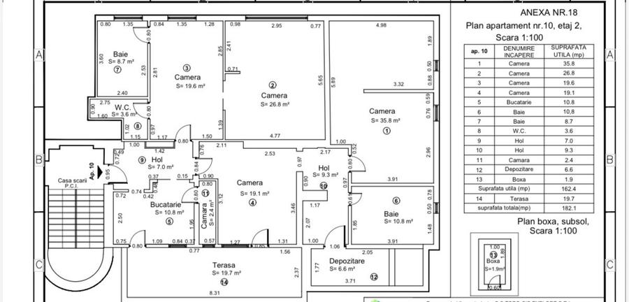 Apartament cu 4 camere semidecomandat în Central