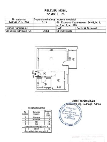 Garsonieră decomandată în Regie