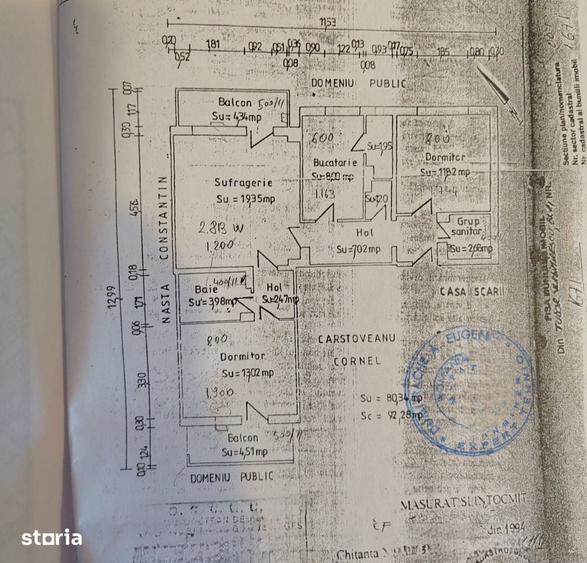 Apartament cu 3 camere decomandat în Central