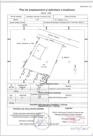 Teren Construcții intravilan de 1228 mp, în Apărătorii Patriei