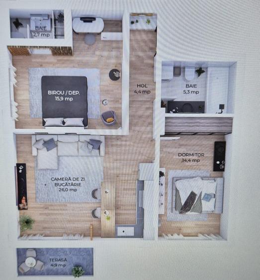 Apartament 3 camere compact si modern zona Coresi - 3