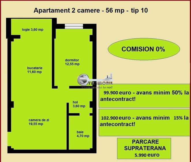 Apartament 2 camere nou de vanzare in Iasi Valea Lupului, bloc 2025 - 2