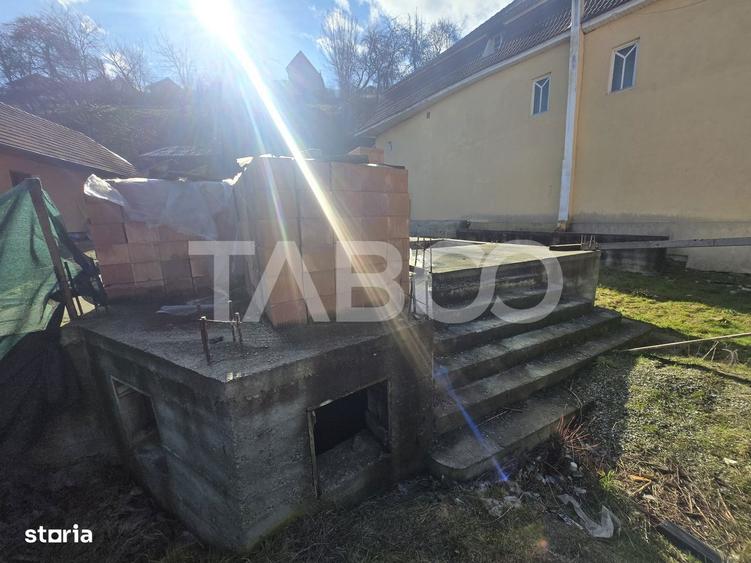 Teren de vanzare 436mp intravilan si fundatie cu proiect casa Rasinari - 6