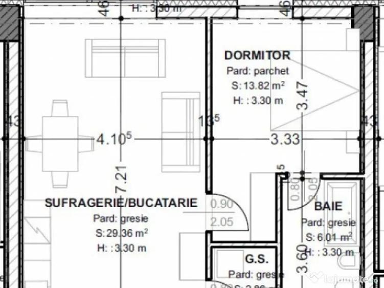 Apartament de vanzare, cu 2 camere, 62 mp, terasa 10 mp, zo - 1