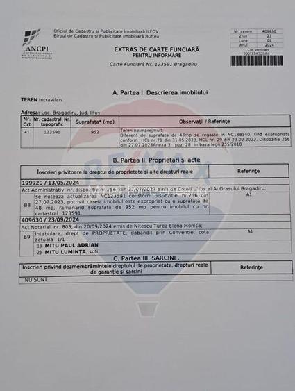 Teren intravilan 2944 mp Rubinului/Bragadiru