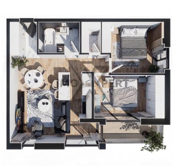 Apartament 3 camere, doua bai, orientare Sud , Baciu Regal - 9