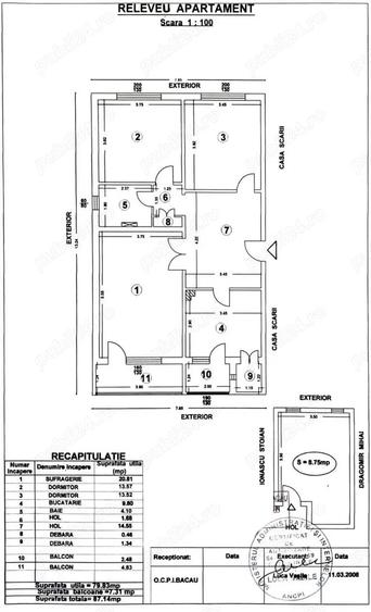 Apartament de vanzare, 3 camere decomandate, central, in Bacau - 1
