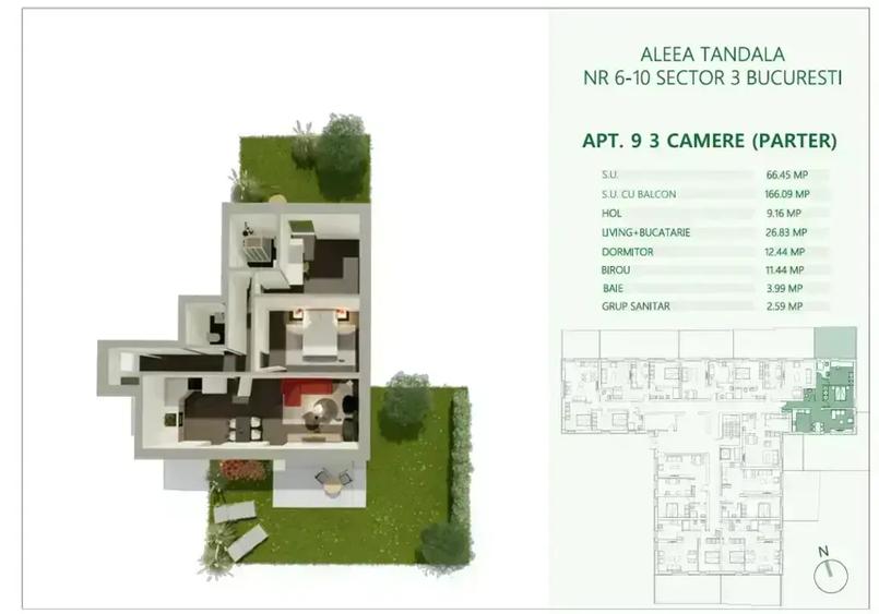 Apartament 3 camere, curte | Lux | Metrou Mihai Bravu I COMISION 0 % - 9