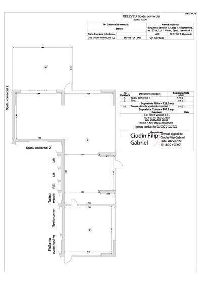 Spațiu Comercial Inchiriere/Vanzare – 226 mp  - Calea 13 Septembrie - 1