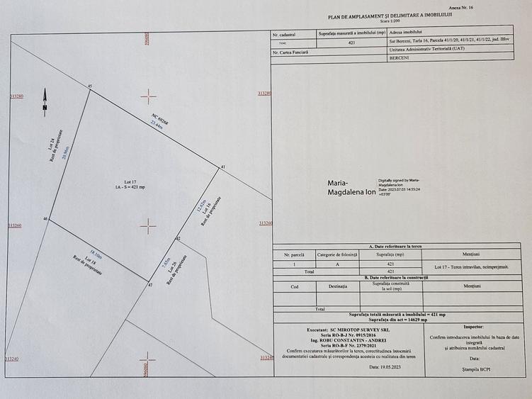 Terenuri intravilan comuna Berceni - 1