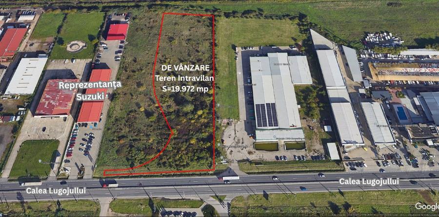 Teren intravilan de vânzare – Comuna Ghiroda, jud. Timiș (Vis-a-vis de BMW) - 1