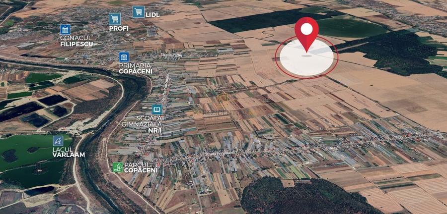 Teren intravilan 38.876 mp, Deschidere 72 ml, Copaceni, Vidra - 1