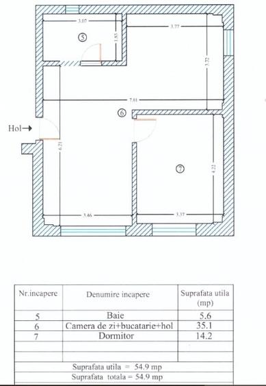► Compozitori 2 Camere Decomandate 55mp Parter bloc 2025 "la Alb" - 5