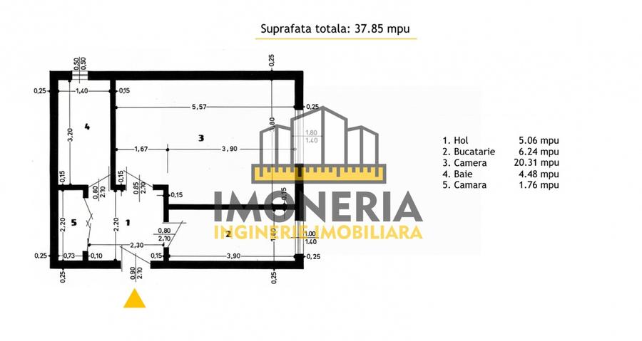 Intrarea Barsei, garsoniera decomandata, 0% comision, 600 m metrou C. Georgian, IOR 1.1 km - 10