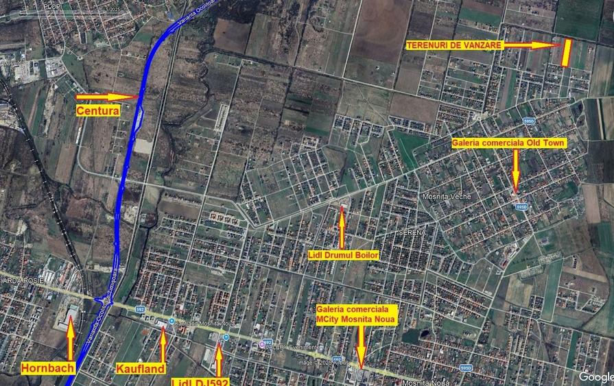 Teren de vanzare Mosnita, cu gaz, curent, apa retea - 41.500E+TVA - 6