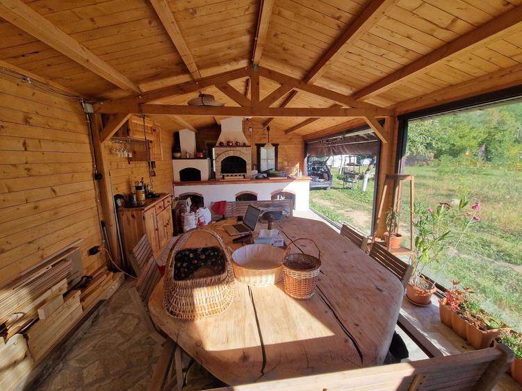 Teren cu constructii Cosmina de Sus - Foisor, baie, cabanuta si umbrar - 2